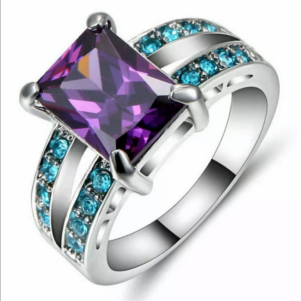 Blue purple fashion ring - Picture 2 of 3